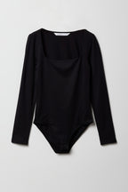 Maillot à manches longues avec encolure carrée pour fille