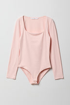 Maillot à manches longues avec encolure carrée pour fille