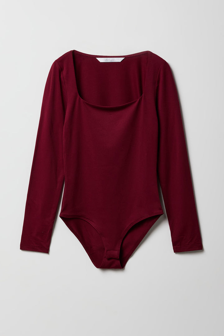 Girls Square Neck Long Sleeve Bodysuit