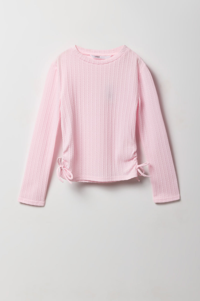 Girls Cable Knit Long Sleeve Top