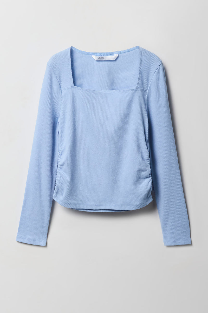 Girls Square Neck Long Sleeve Top