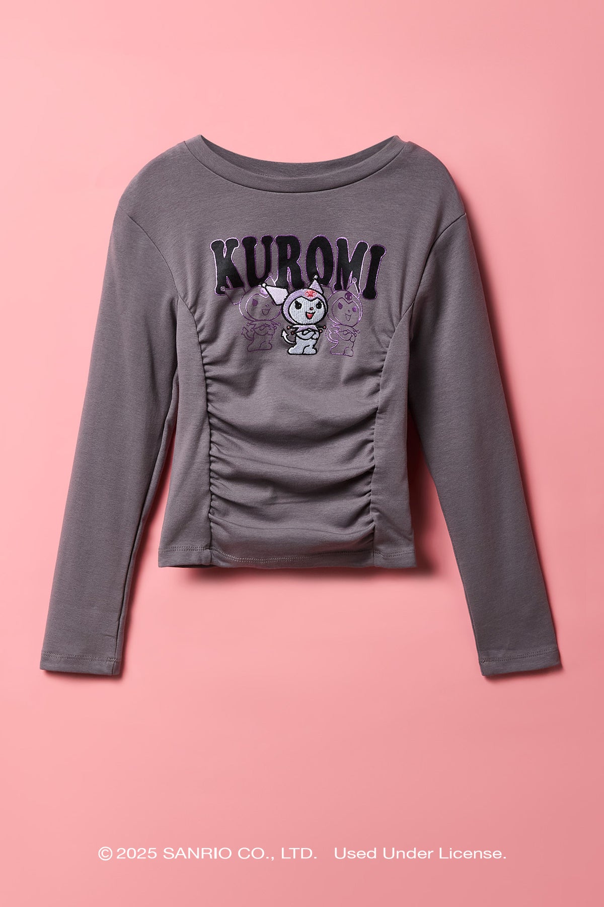 Haut à manche longue côtelé cintré Kuromi™ pour filles