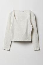 Girls Contour Square Neck Long Sleeve Top
