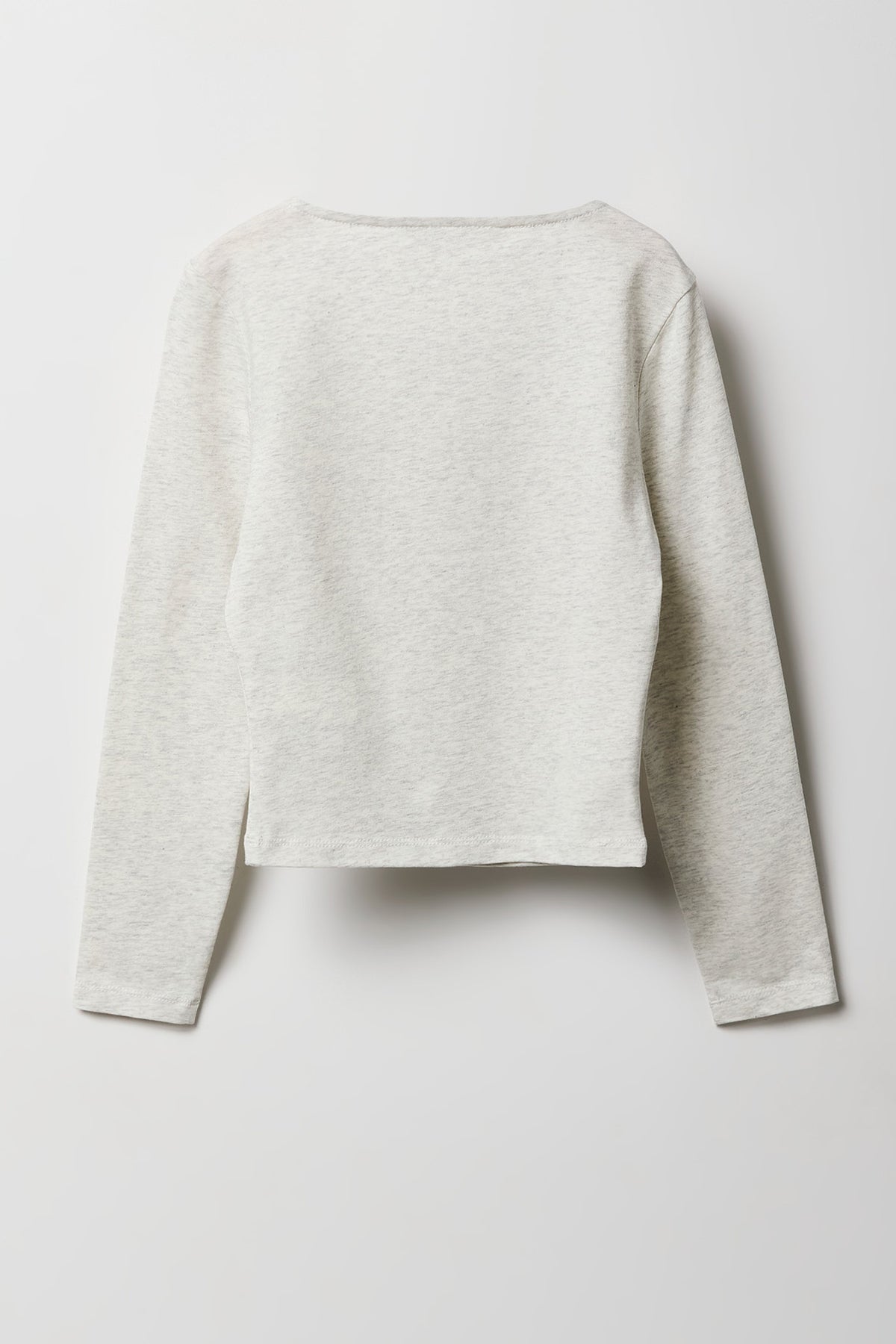 Alt View 2. Girls Contour Square Neck Long Sleeve Top - Heather Grey