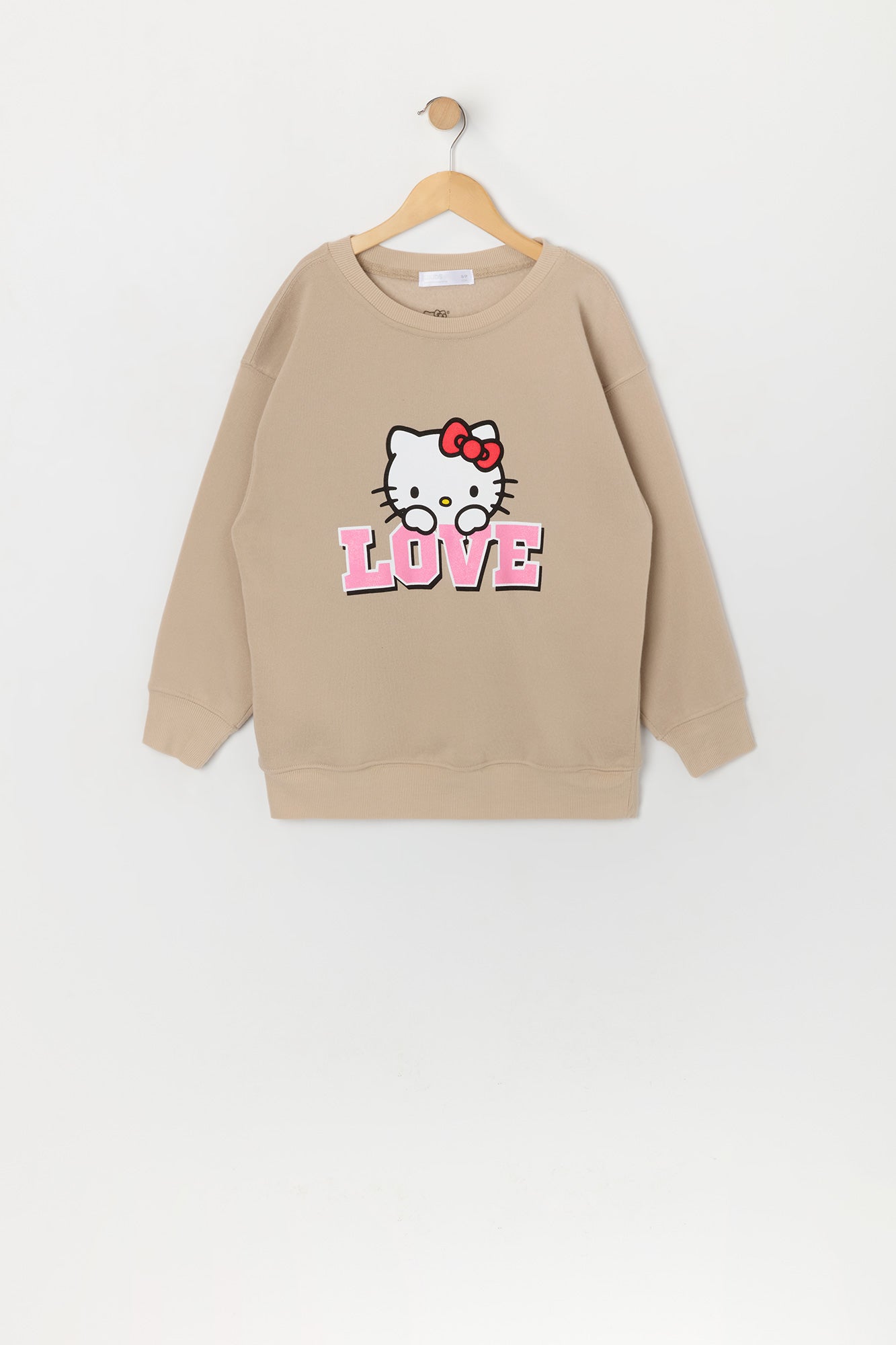 Girls Hello Kitty Love Graphic Oversized Sweatshirt