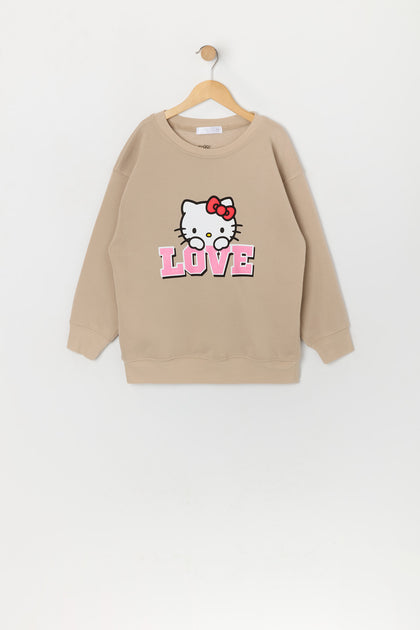 Chandail surdimensionné à imprimé Hello Kitty Love pour fille