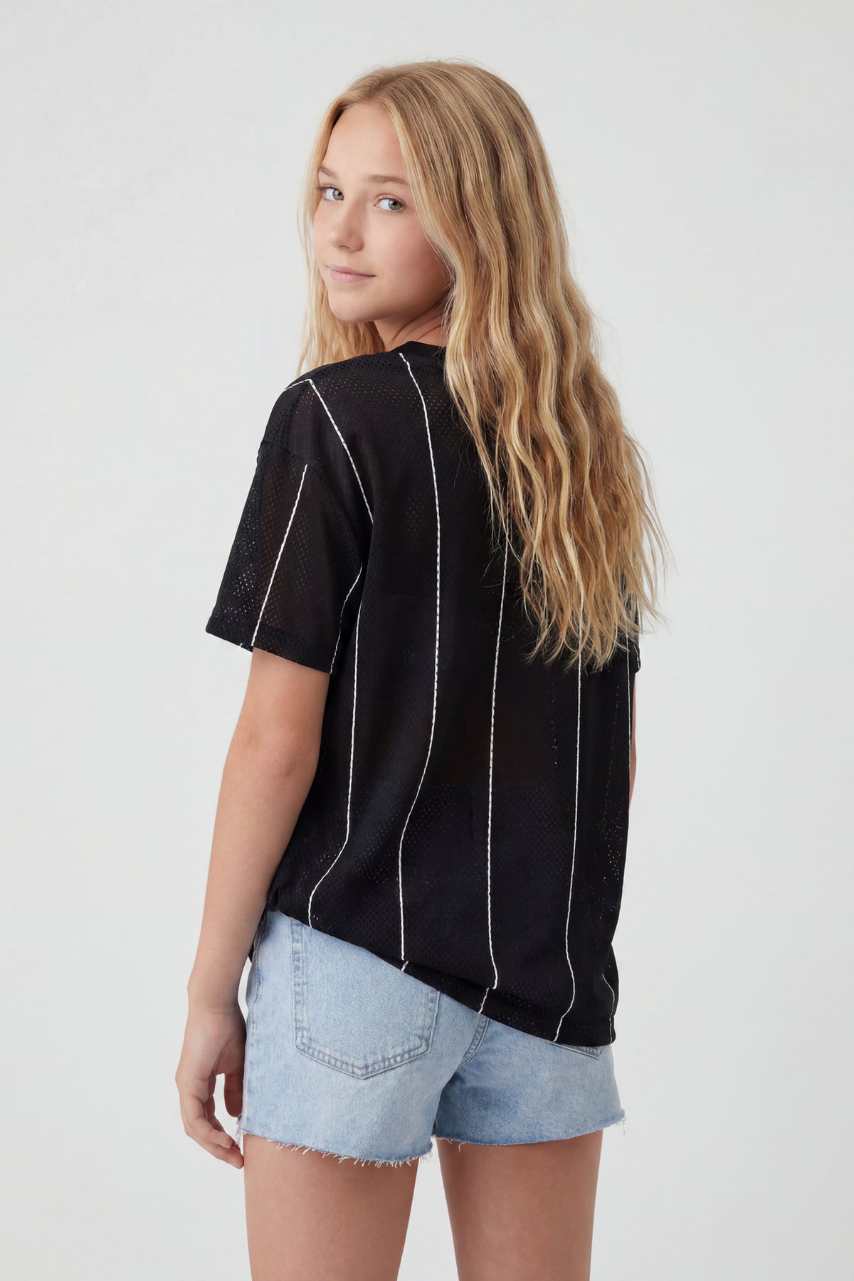 Alt View 2. Kids Canada Mesh Jersey - Black with White