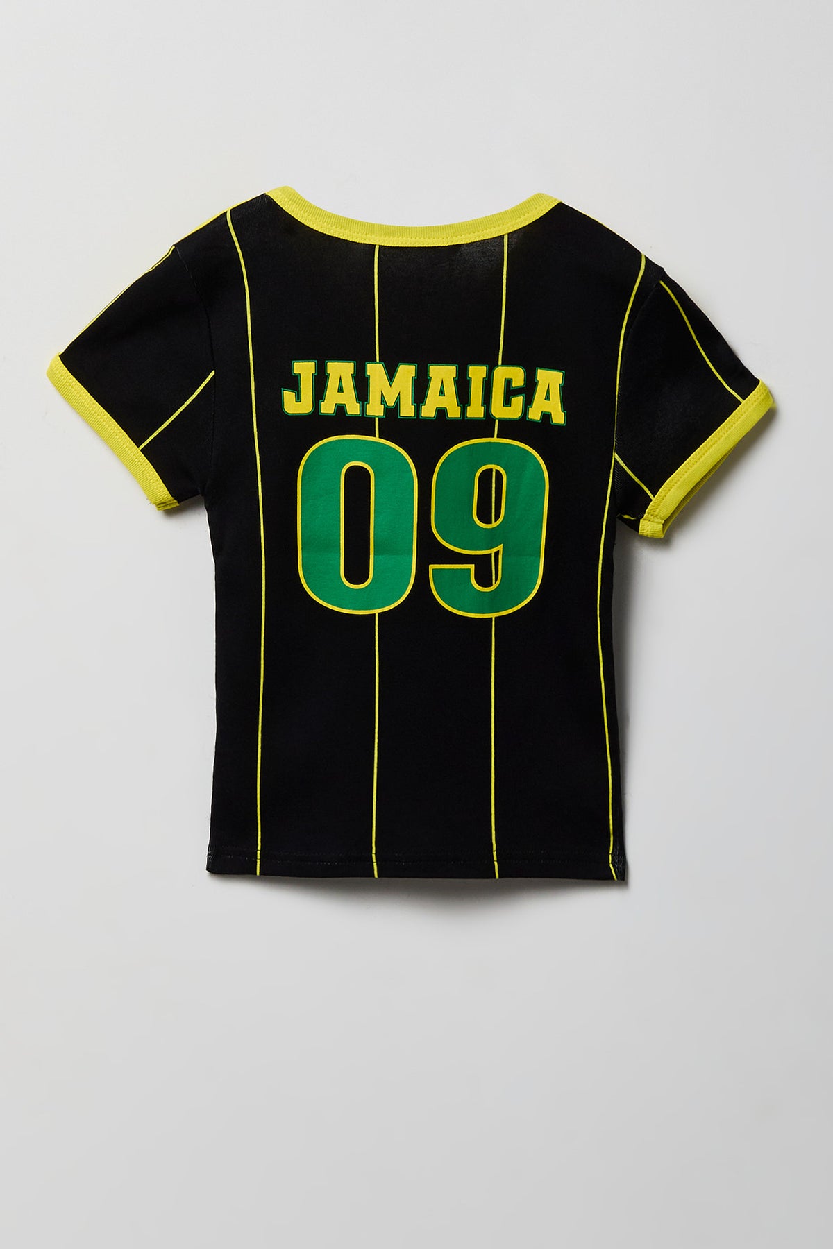Alt View 4. Girls Jamaica Graphic Striped Soccer T-Shirt - Jade
