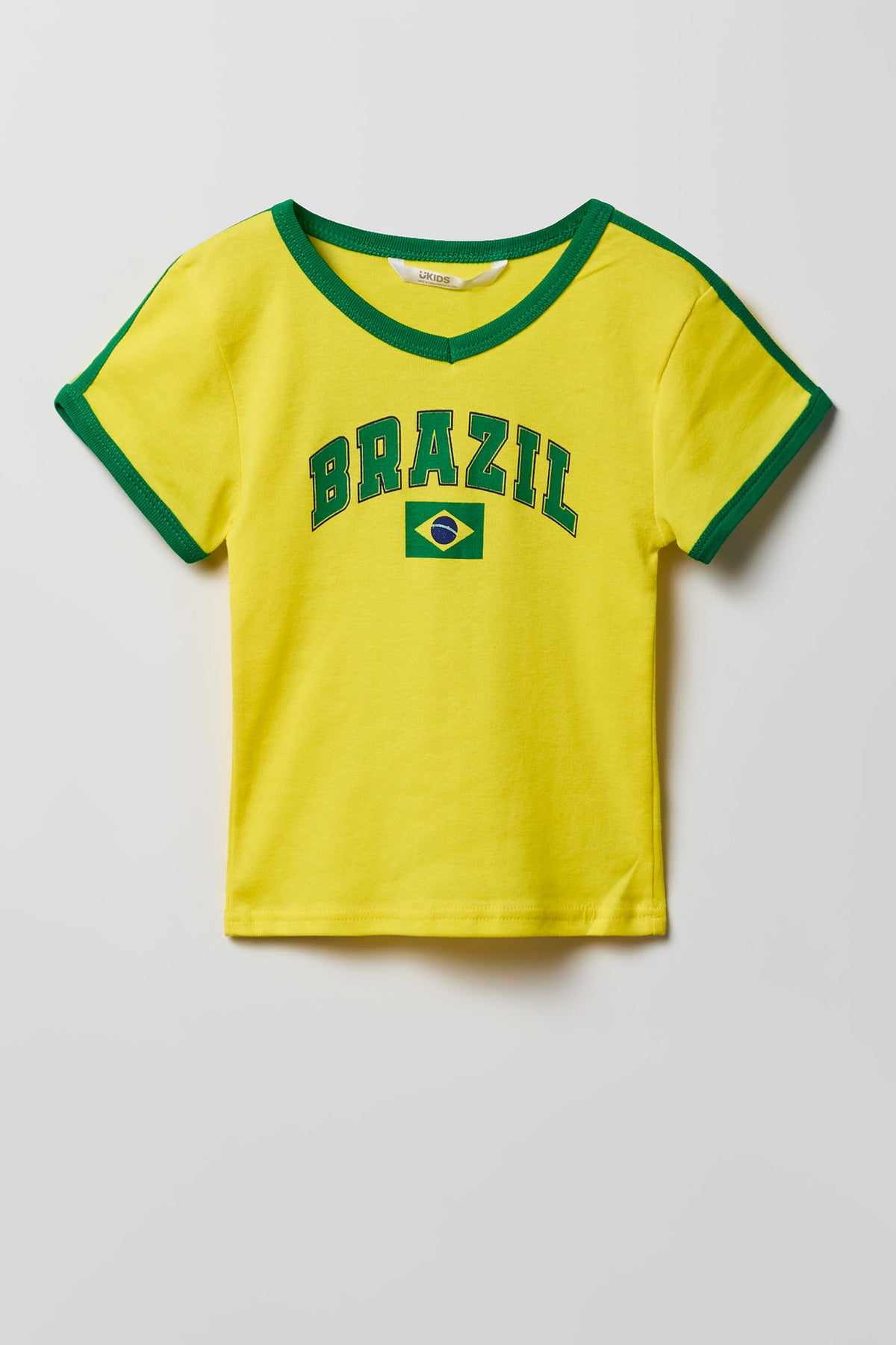 Vue alternative 3. T-shirt de soccer à imprimé Brésil pour enfant