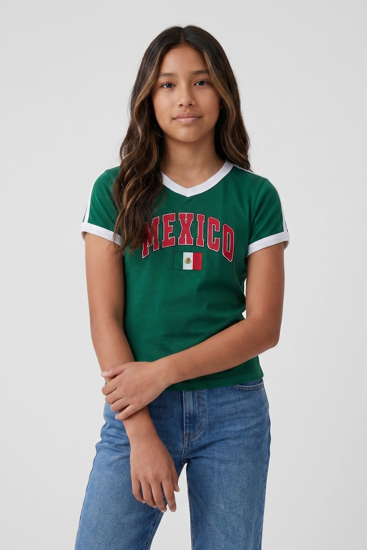 Girls Mexico Graphic Soccer T-Shirt - Hunter Green