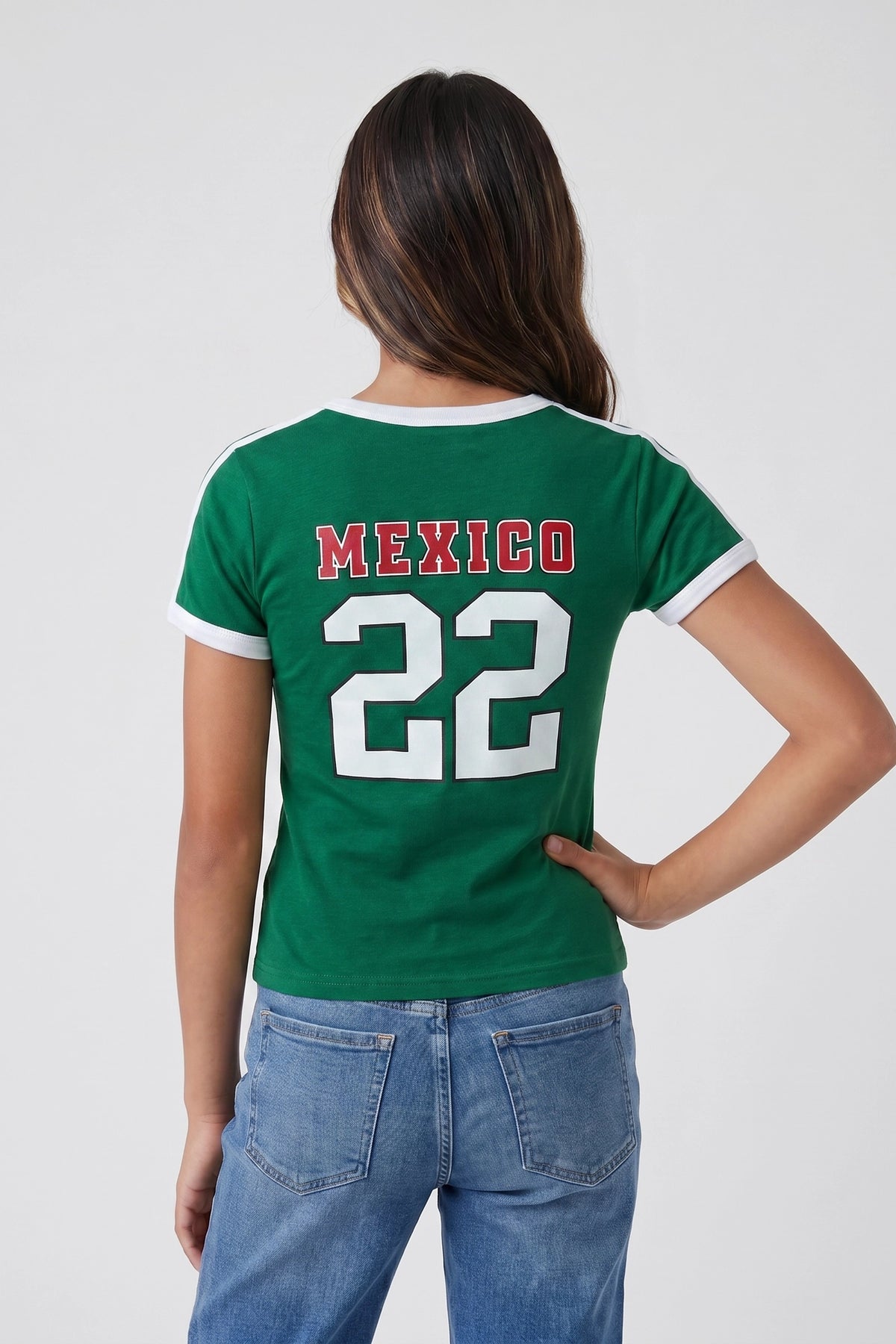 Alt View 2. Girls Mexico Graphic Soccer T-Shirt - Hunter Green