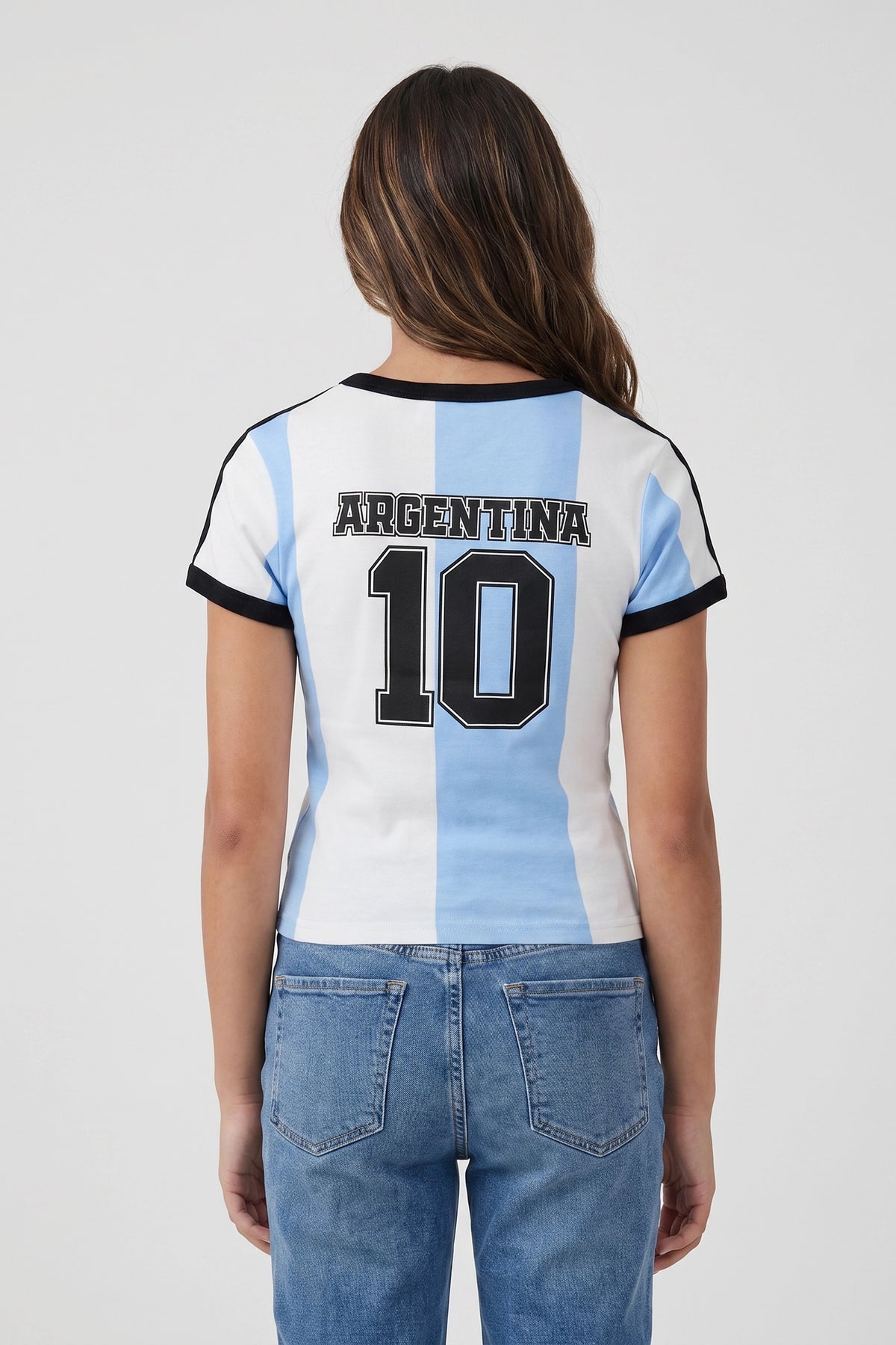 Vue alternative 2. T-shirt de soccer à imprimé Argentine pour enfant