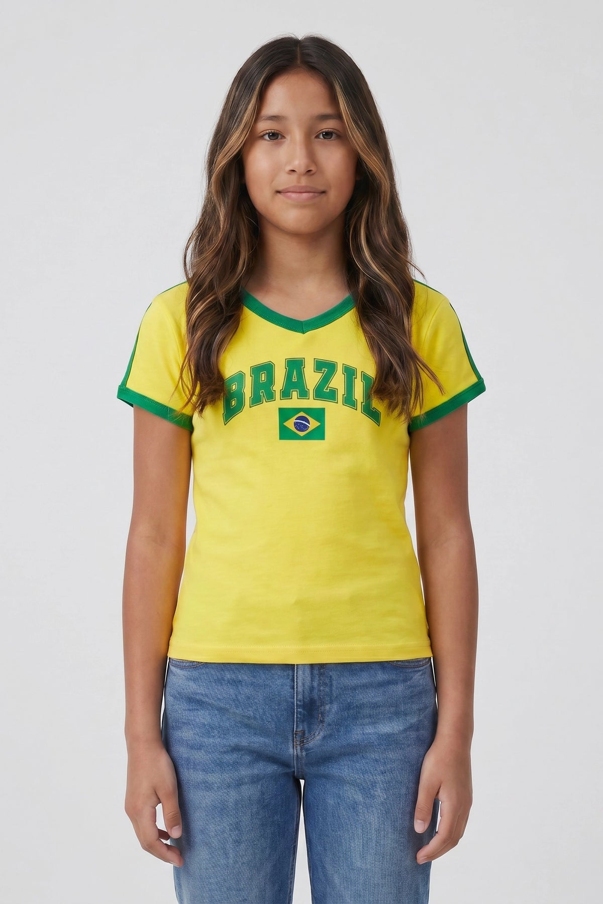 T-shirt de soccer à imprimé Brésil pour enfant