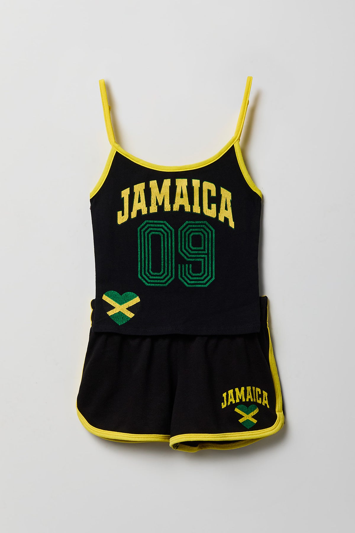 Vue alternative 3. Ensemble avec débardeur et short de soccer à imprimé Jamaïque pour enfant