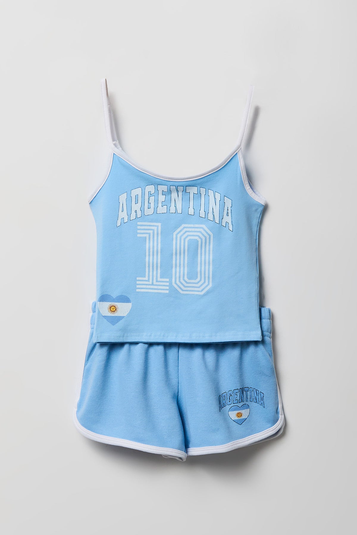Vue alternative 3. Ensemble avec débardeur et short de soccer à imprimé Argentine pour enfant