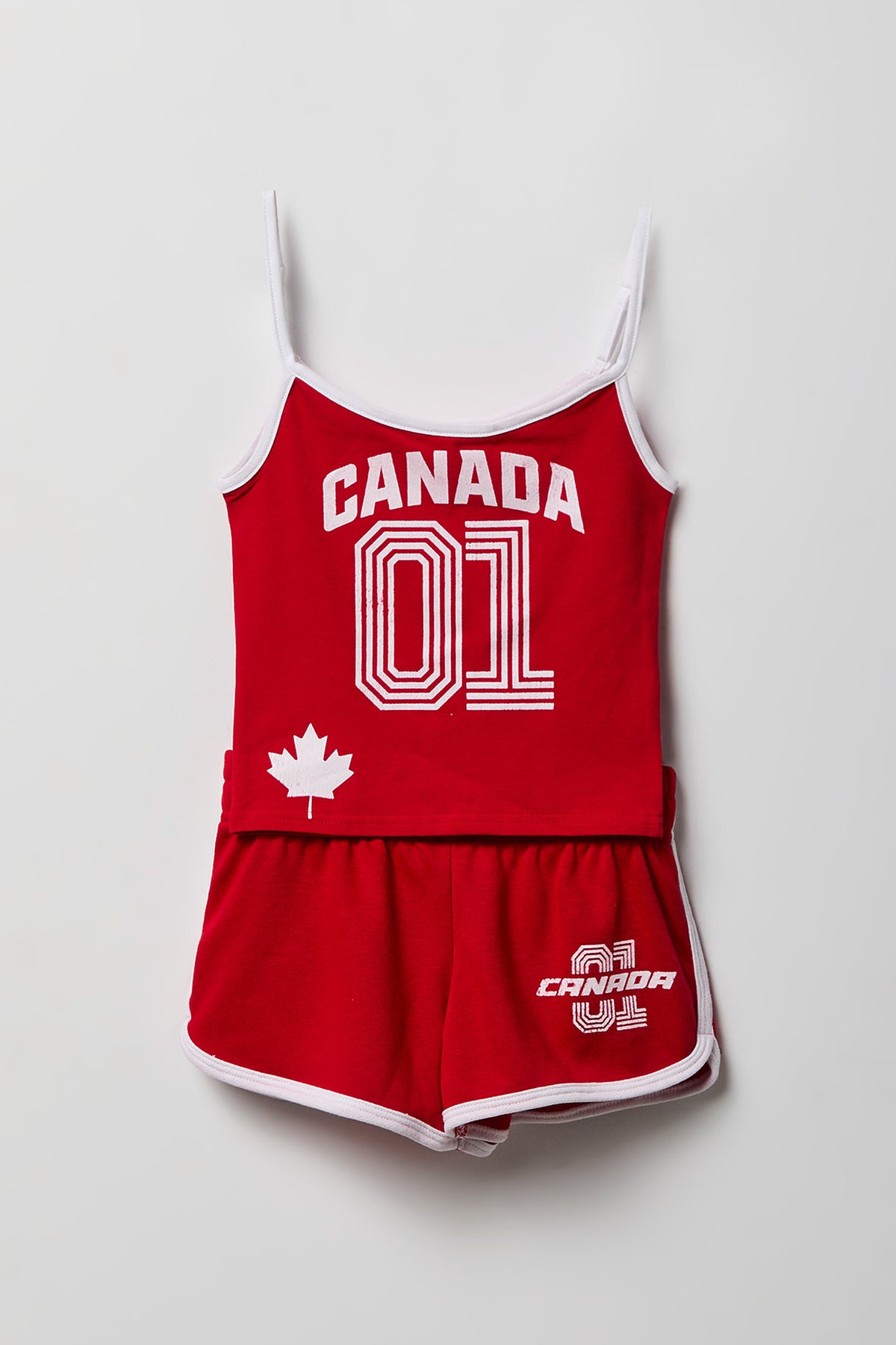 Alt View 3. Girls Canada Graphic Soccer Tank and Short Set - Red