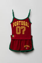 Ensemble avec débardeur et short de soccer à imprimé Portugal pour enfant