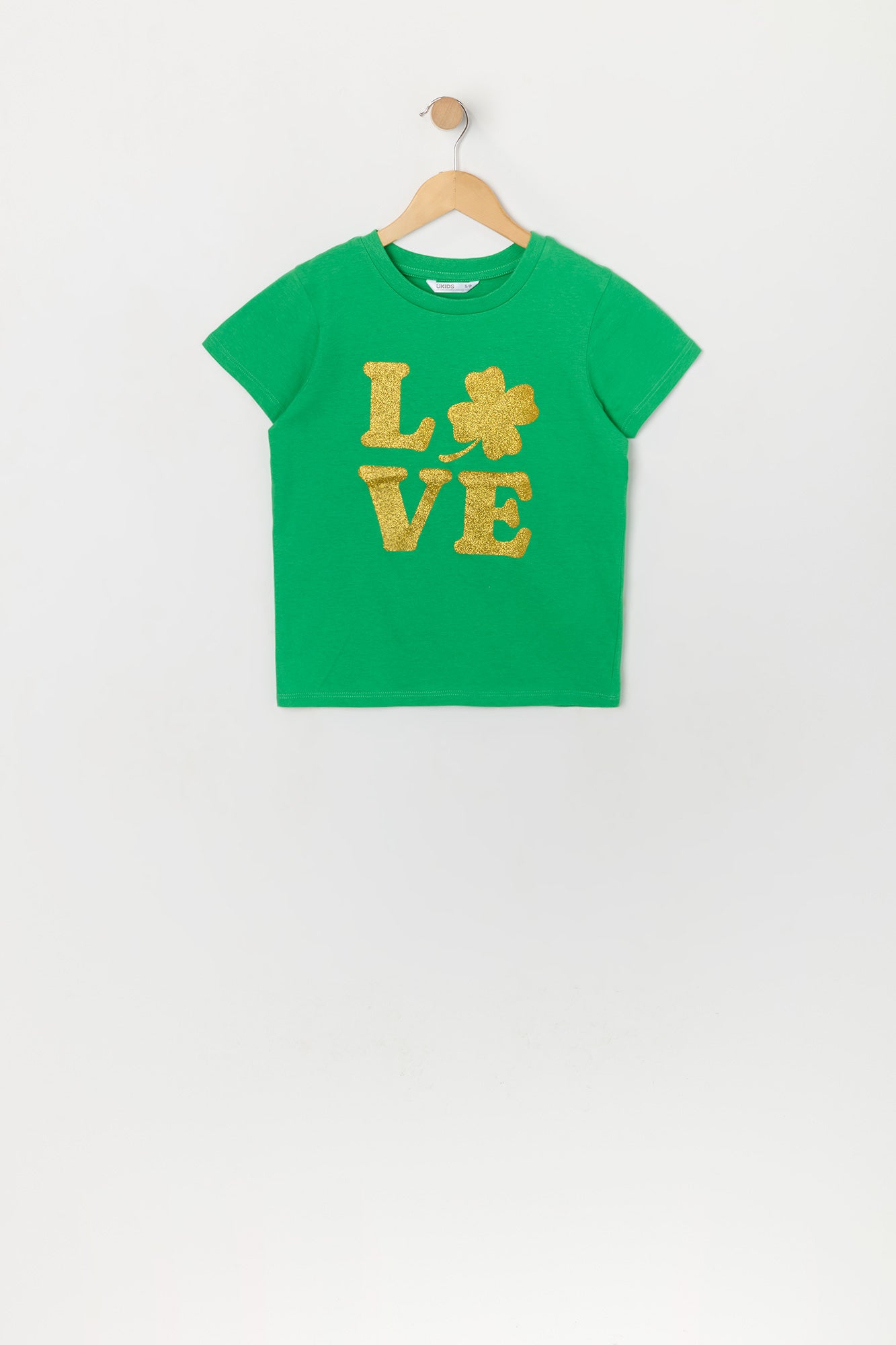 Urban Kids Girls St Patrick's Day Love Graphic T-Shirt