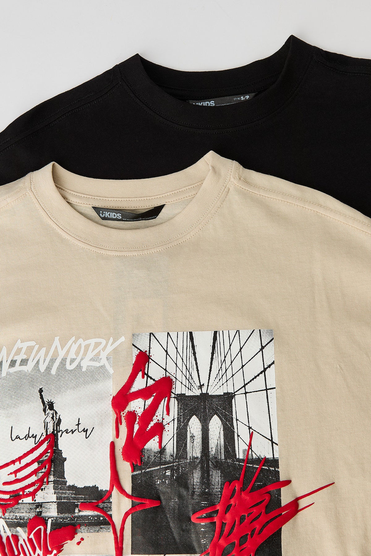 Boys Graphic & Solid T-Shirt (2 Pack) - Natural