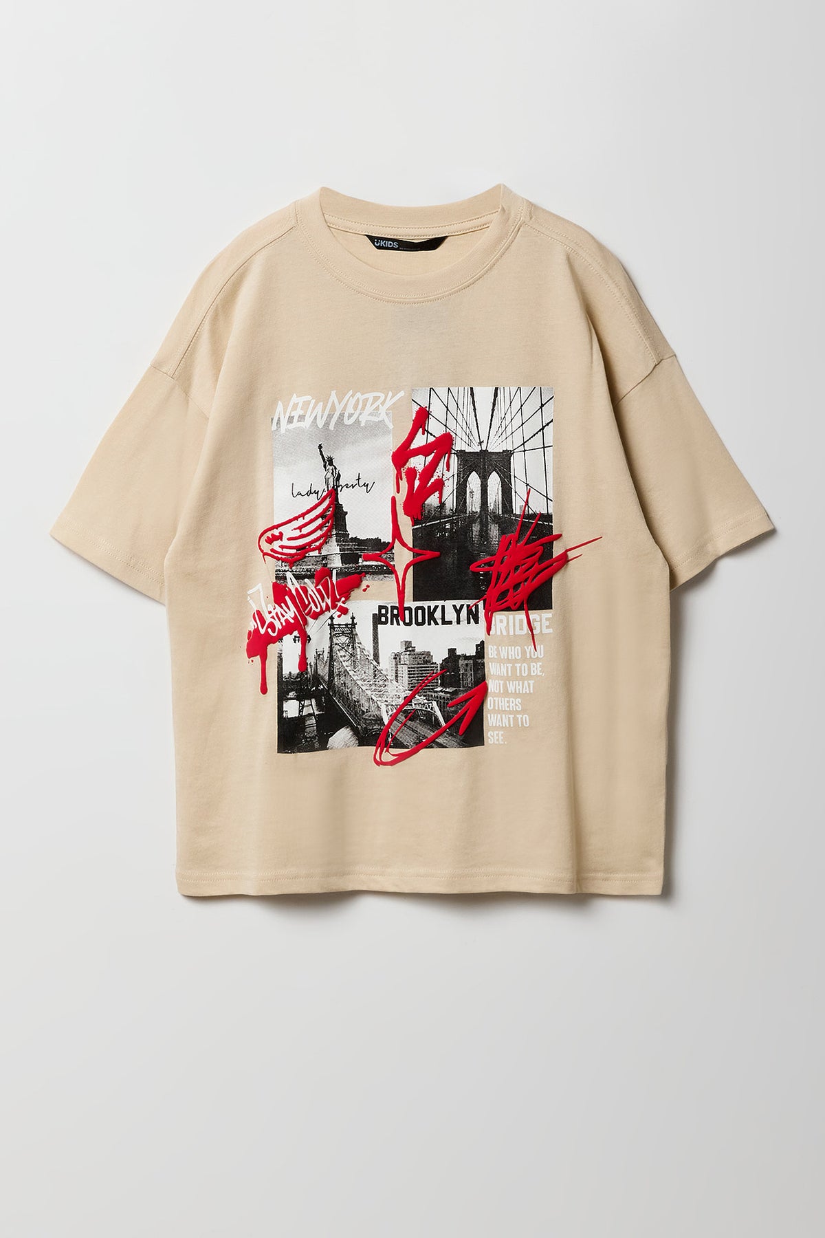 Alt View 2. Boys Graphic & Solid T-Shirt (2 Pack) - Natural