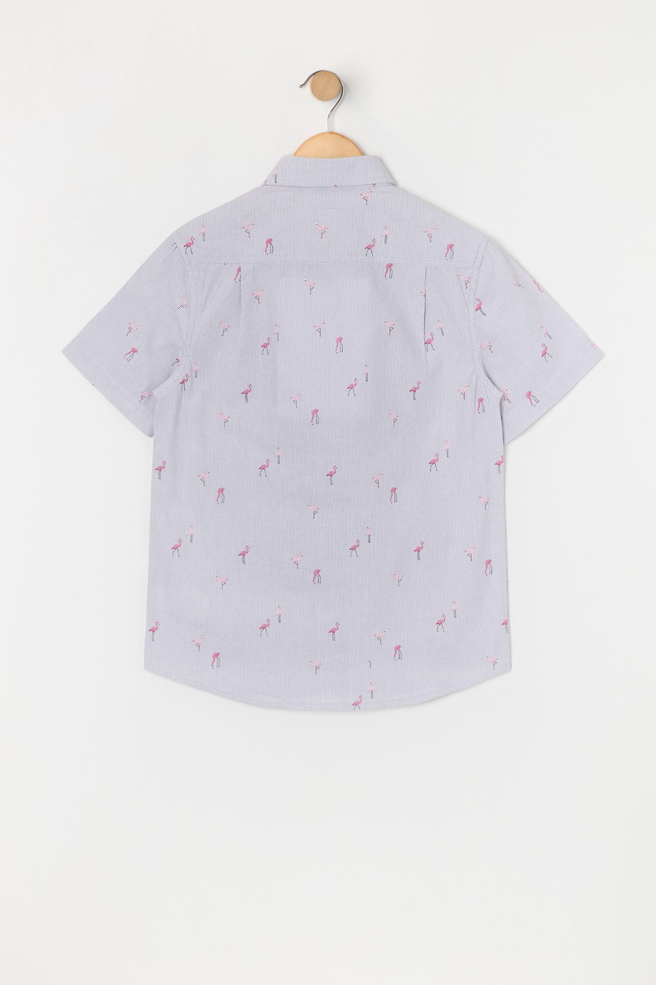 Boys Flamingo Ditsy Print Button-Up Top