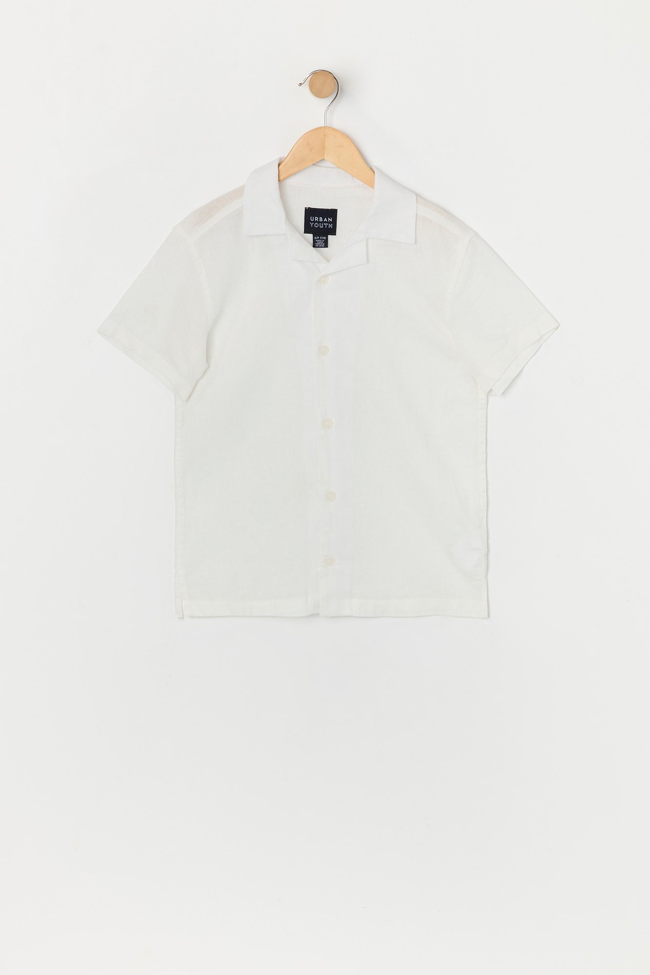 Boys Linen Short Sleeve Button-Up Top