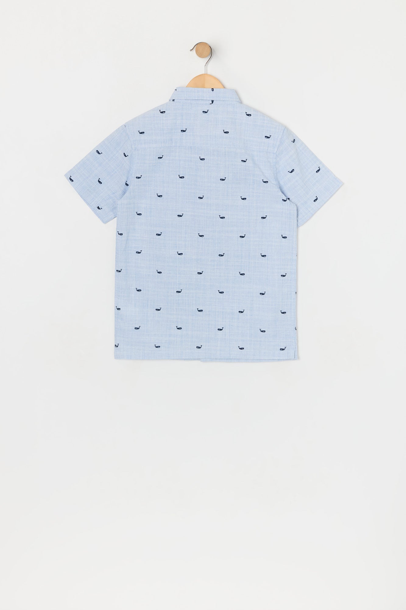 Boys Whale Ditsy Print Button-Up Top
