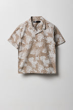 Haut boutonné à imprimé tropical