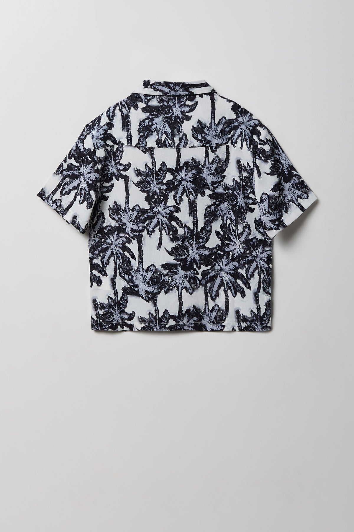Alt View 2. Boys Printed Flowy Button-Up Top - Black