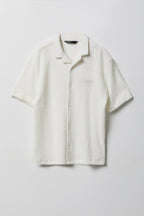 Boys Textured Waffle Button-Up Top