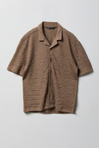 Boys Textured Waffle Button-Up Top