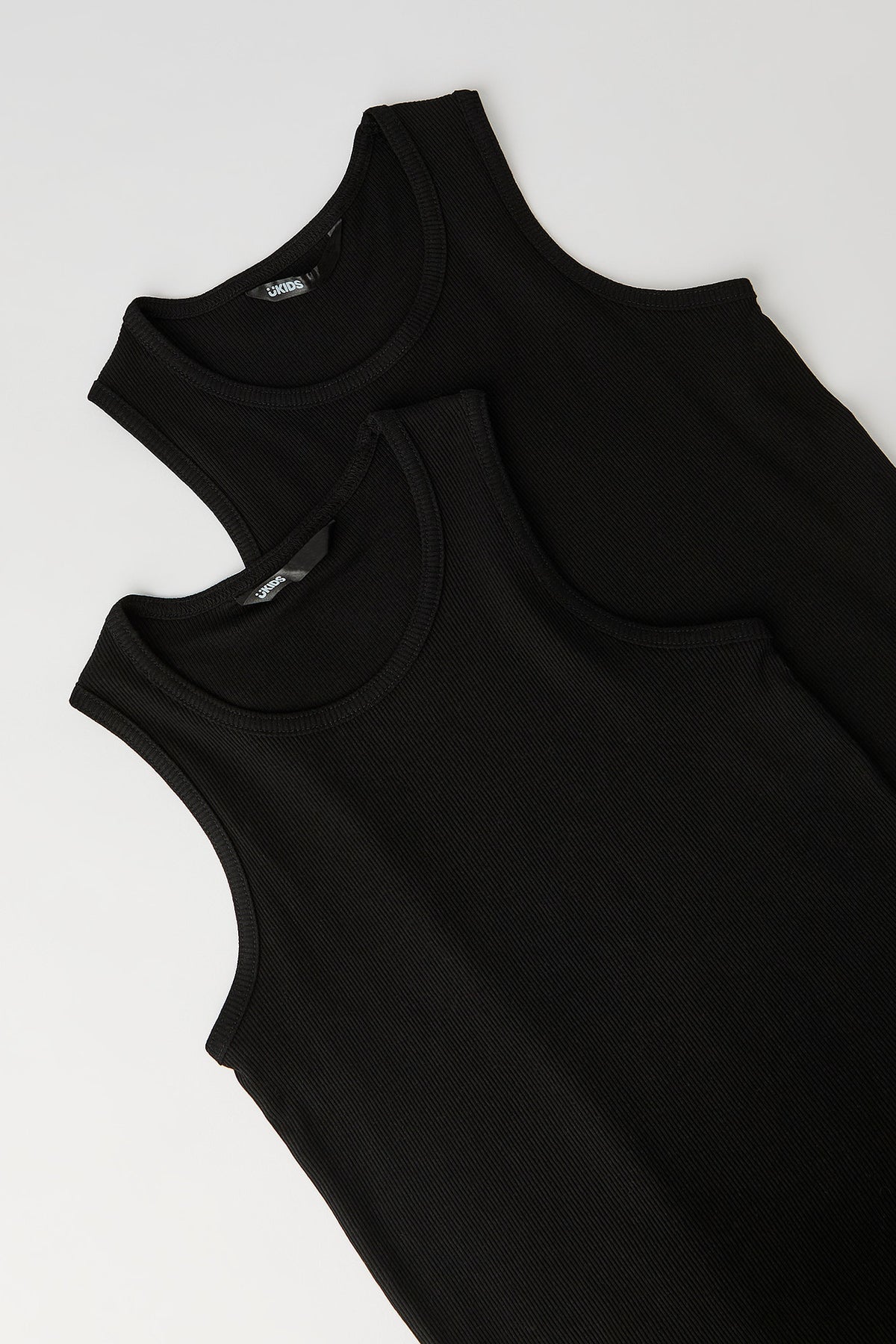 Boys Ribbed Undershirt (2 Pack) - Black
