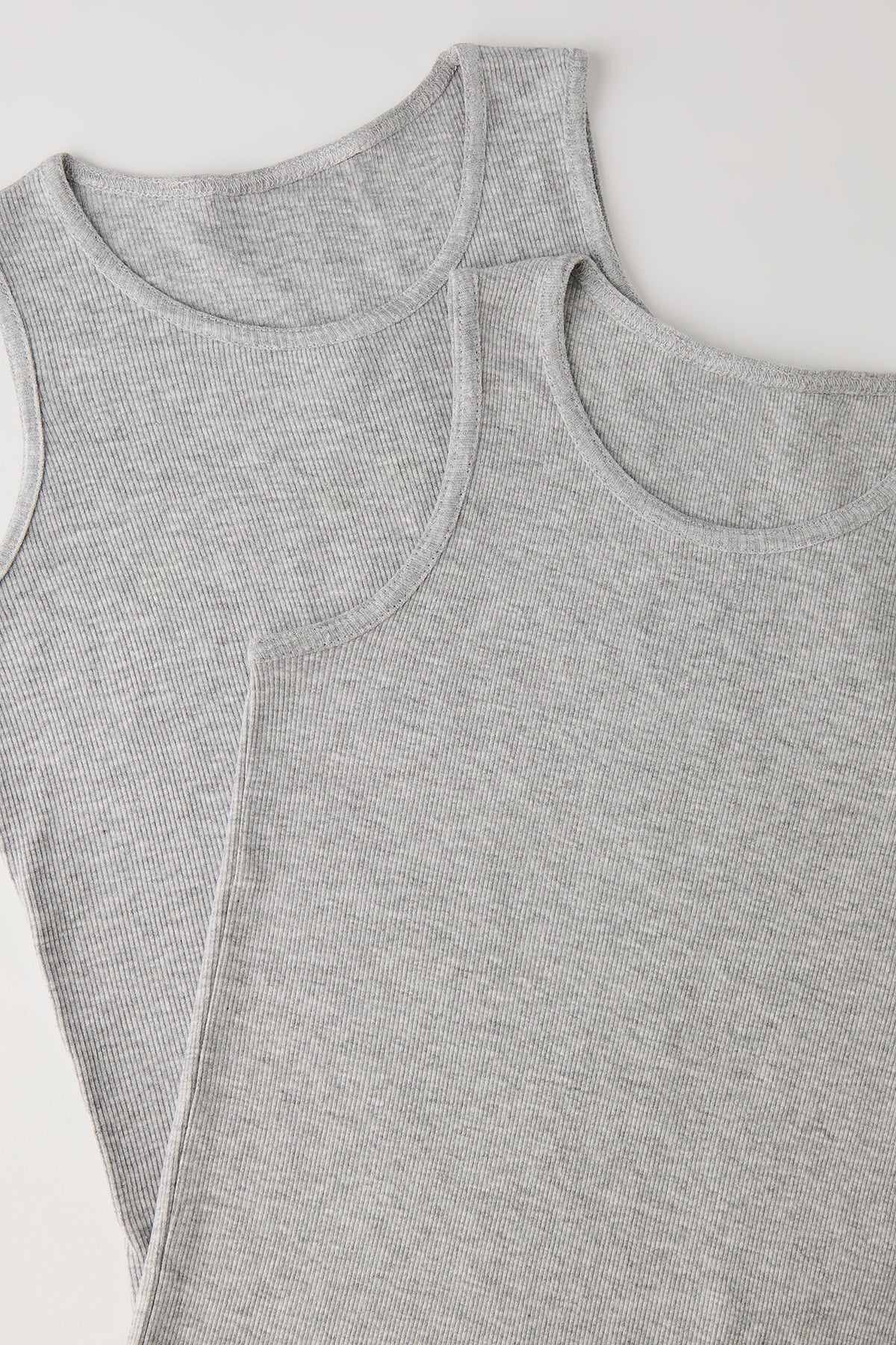 Boys Ribbed Undershirt (2 Pack) - Heather Grey