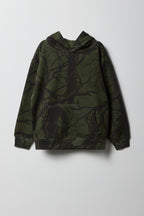 Haut à capuchon en molleton avec motif camouflage pour enfant