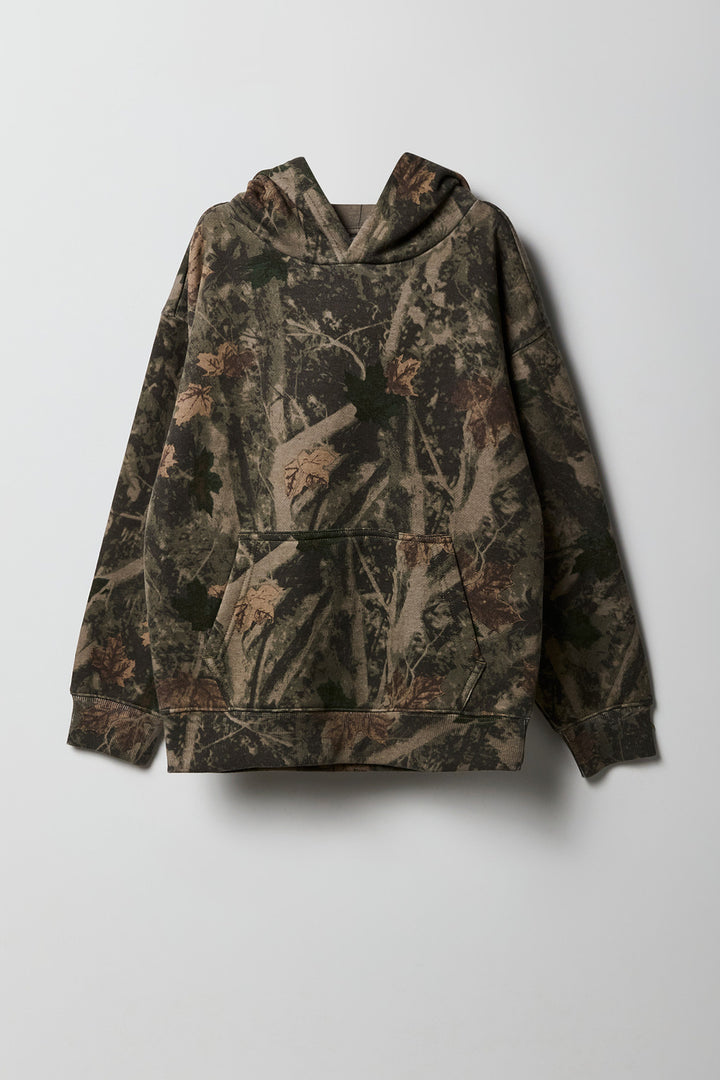 Haut à capuchon en molleton avec motif camouflage pour enfant