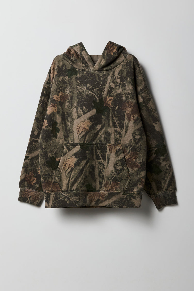 Haut à capuchon en molleton avec motif camouflage pour enfant