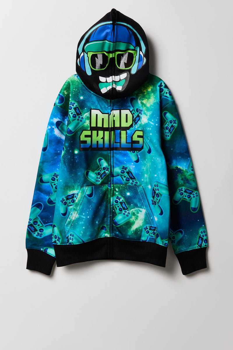 Kids Mad Skills Printed Full Zip Fleece Hoodie