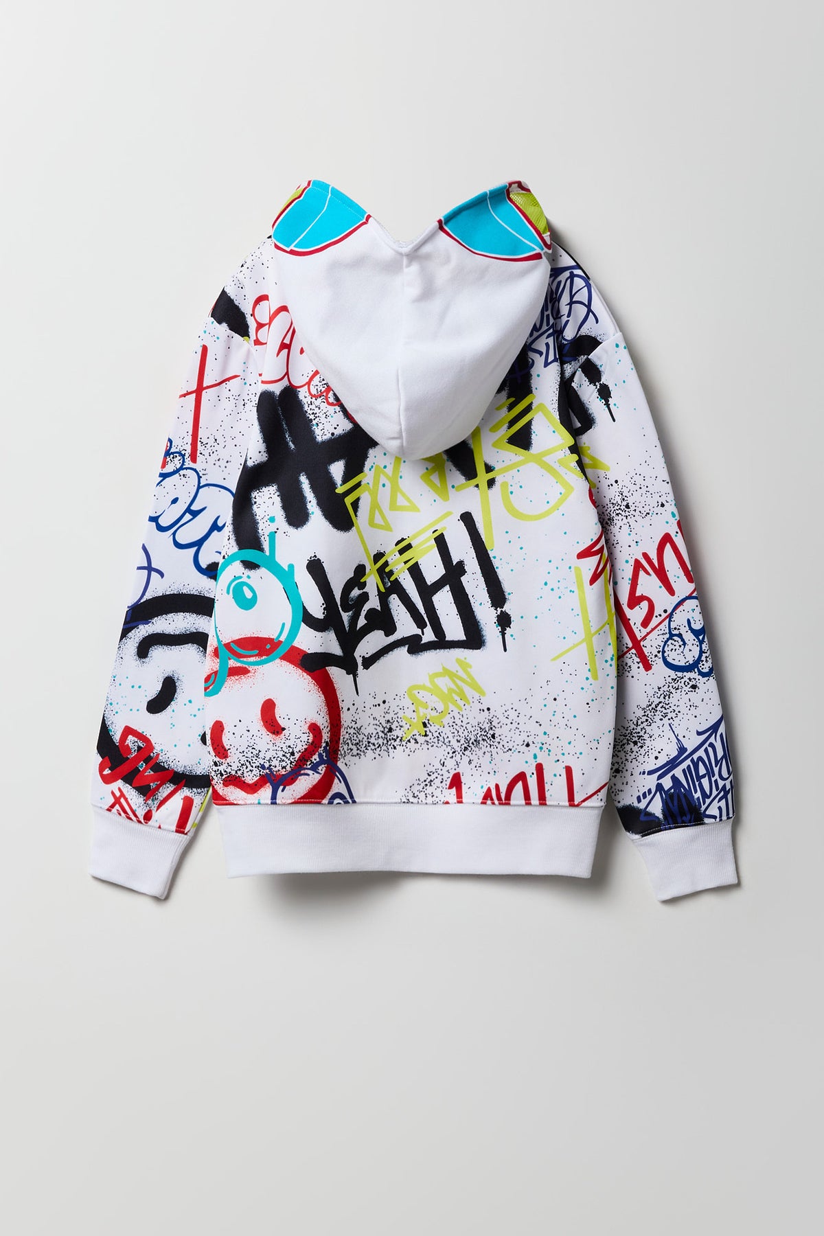Alt View 3. Kids Graffiti Full Zip Hoodie - White