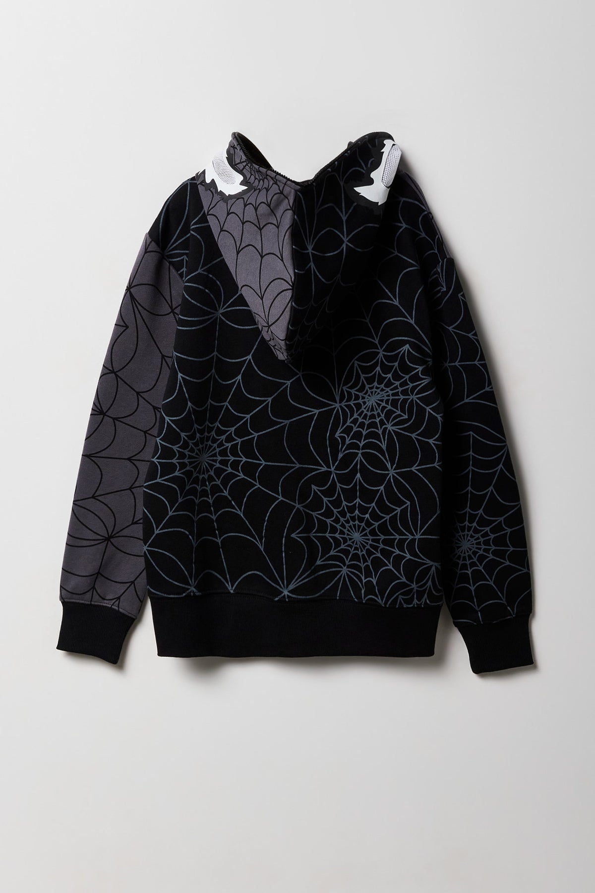 Alt View 3. Kids Black Spider Full Zip Peeper Hoodie - Charcoal