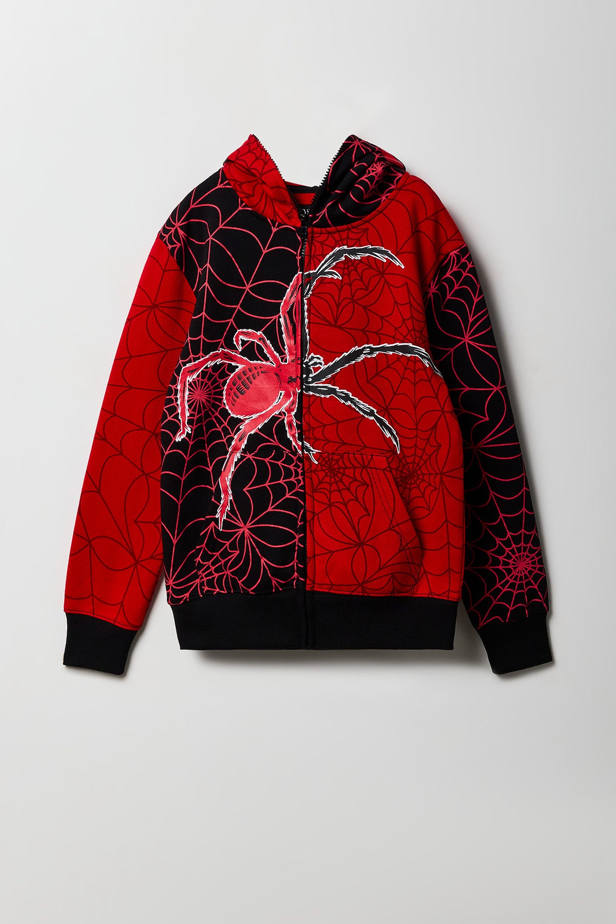 Alt View 2. Kids Spider Peeper Hoodie - Red