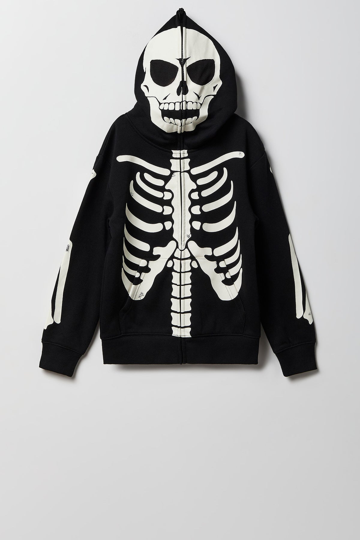 Kids Skeleton Peeper Hoodie - Black