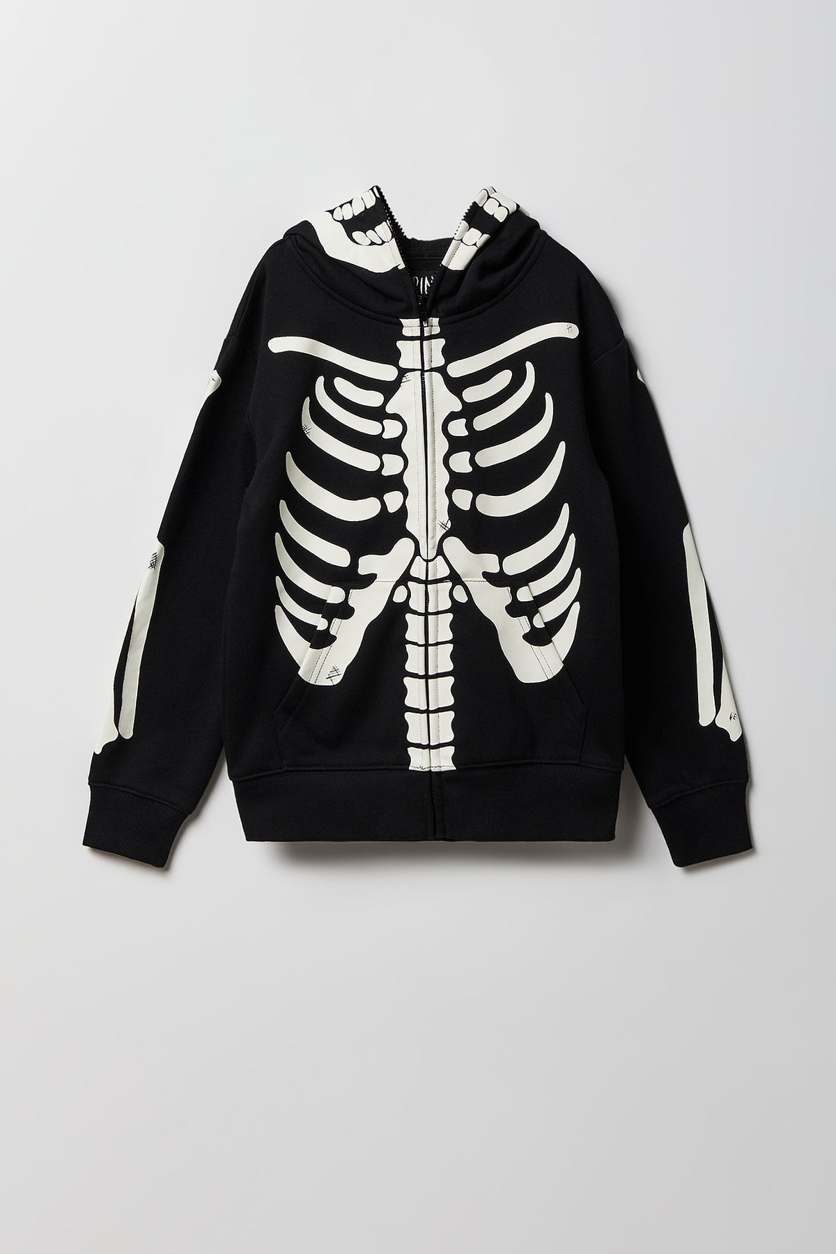 Alt View 2. Kids Skeleton Peeper Hoodie - Black
