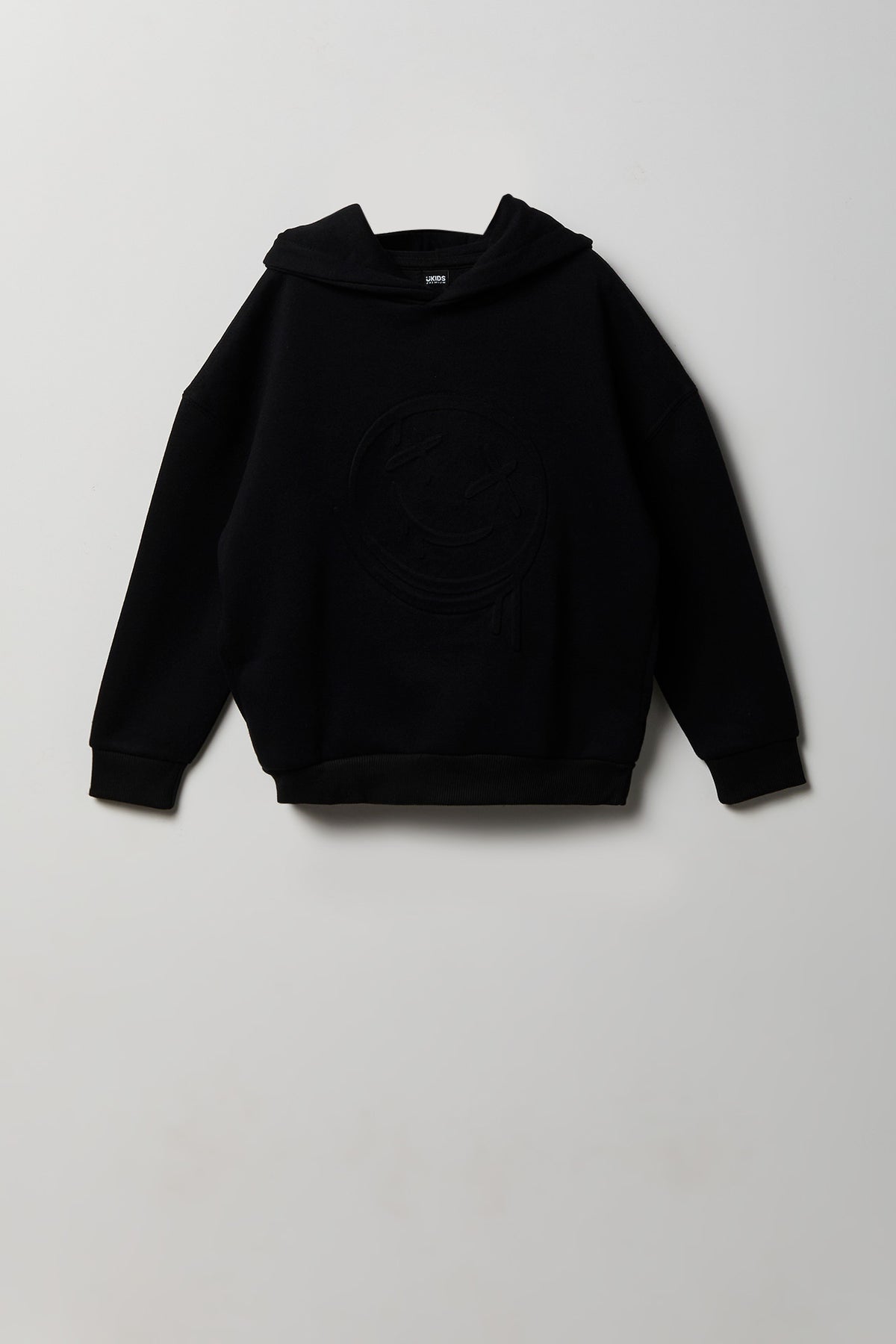 Kids Premium Heavyweight Fleece Embossed Hoodie - Black