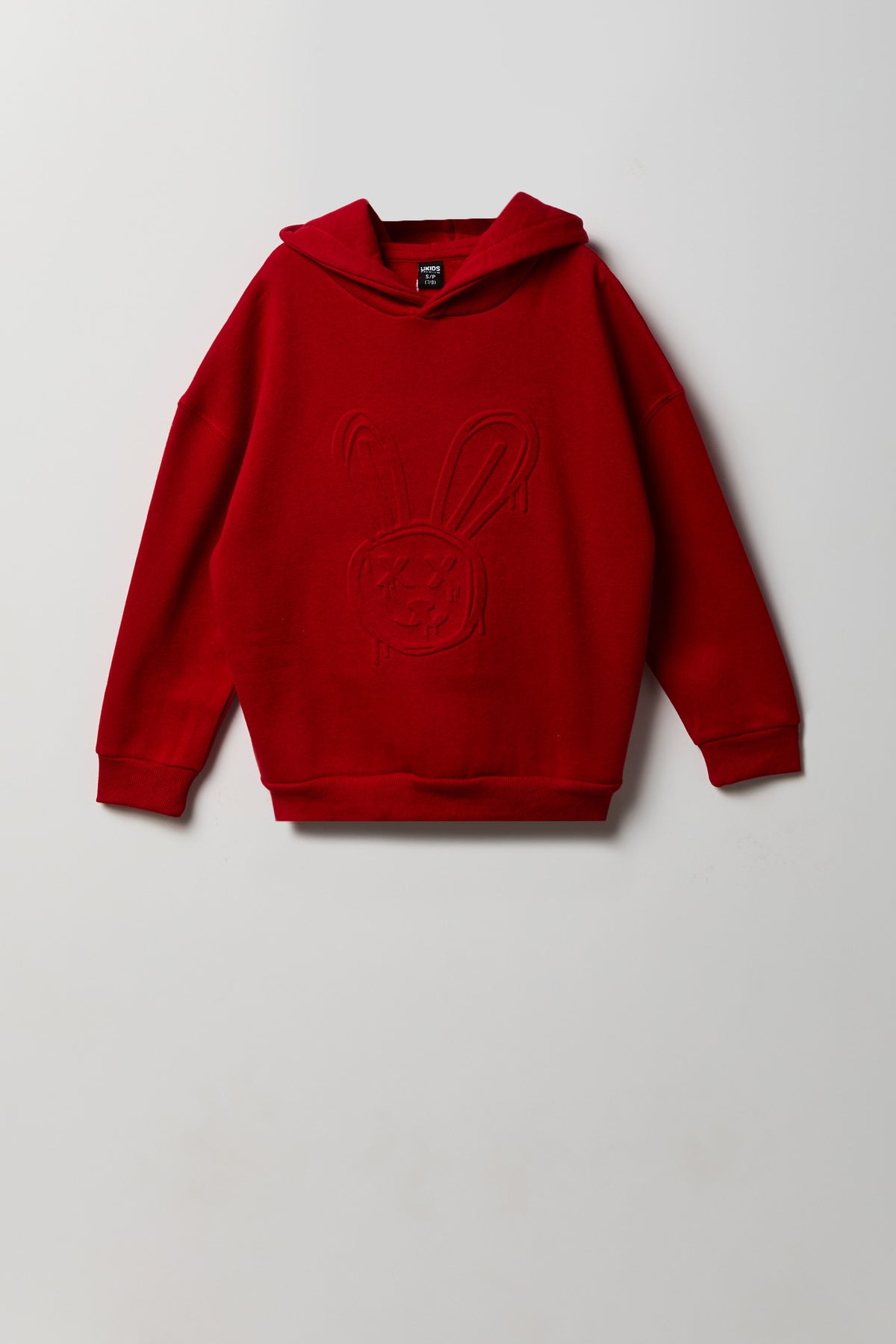 Kids Premium Heavyweight Fleece Embossed Hoodie - Red