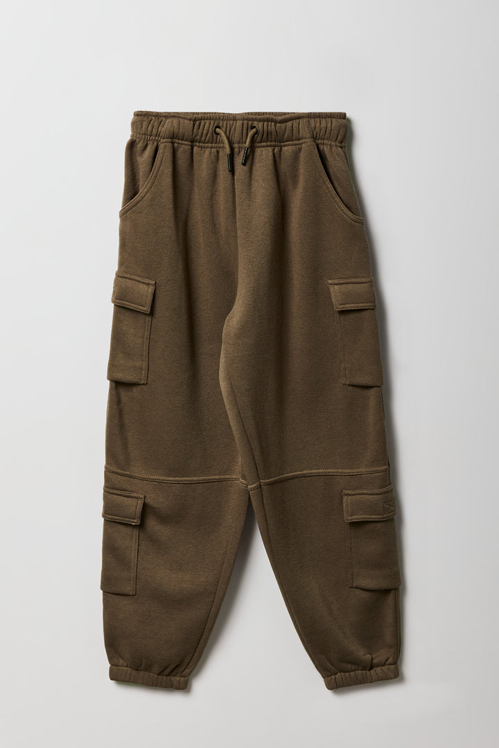 Jogger cargo en molleton avec poches multiples pour enfants