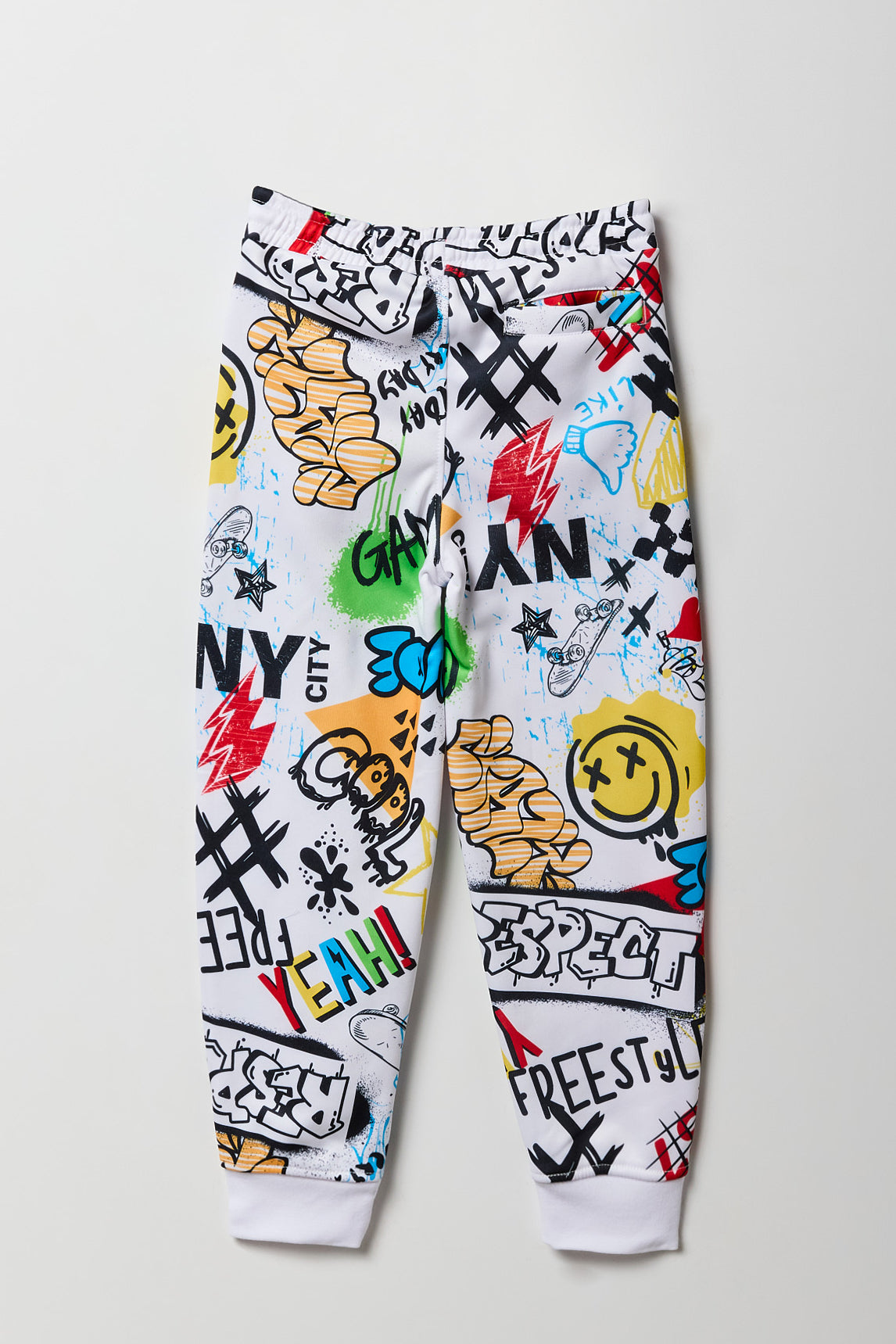 Boys Rebel Embroidered Graffiti Print Fleece Jogger