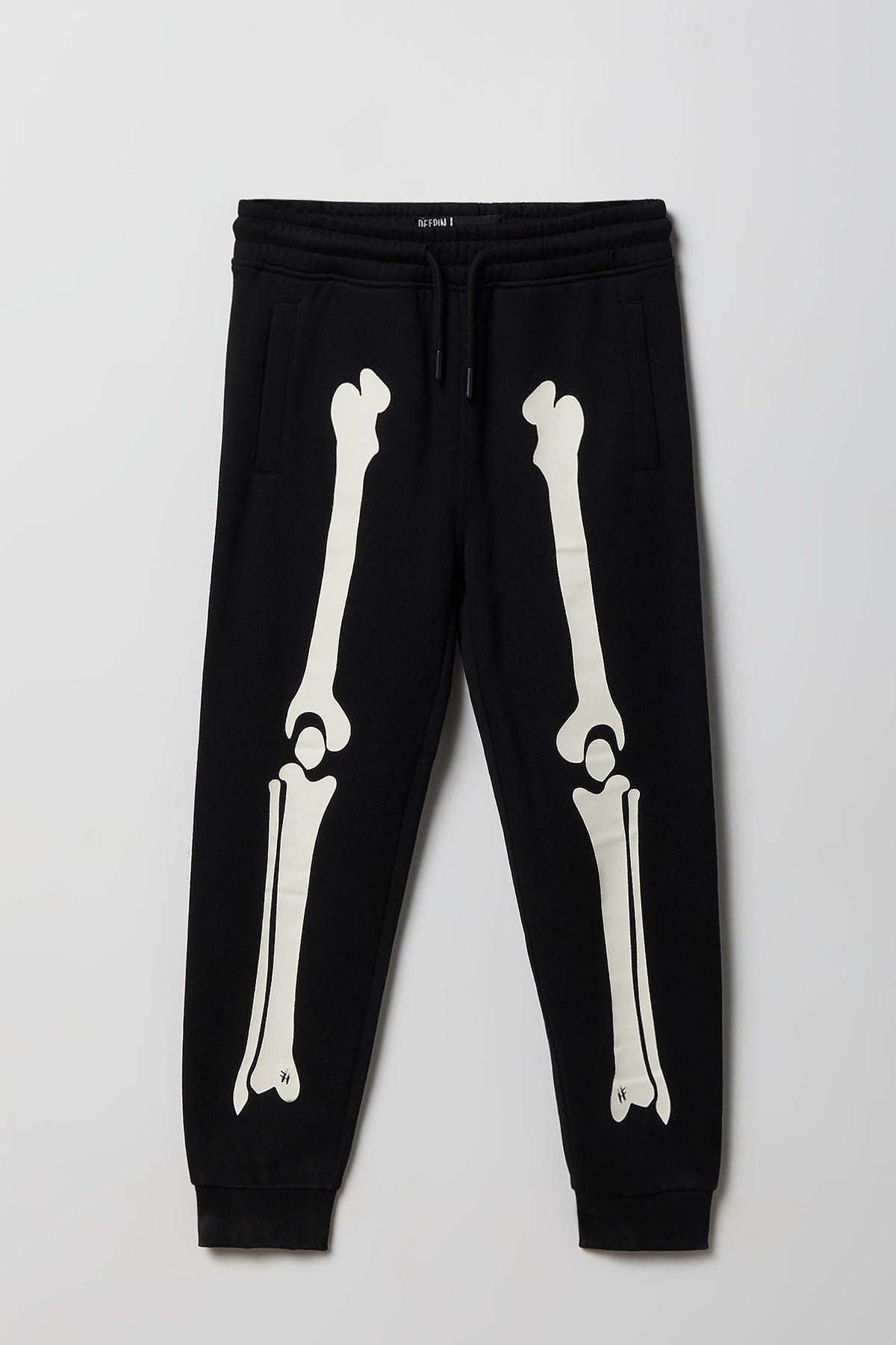 Kids Skeleton Fleece Jogger - Black