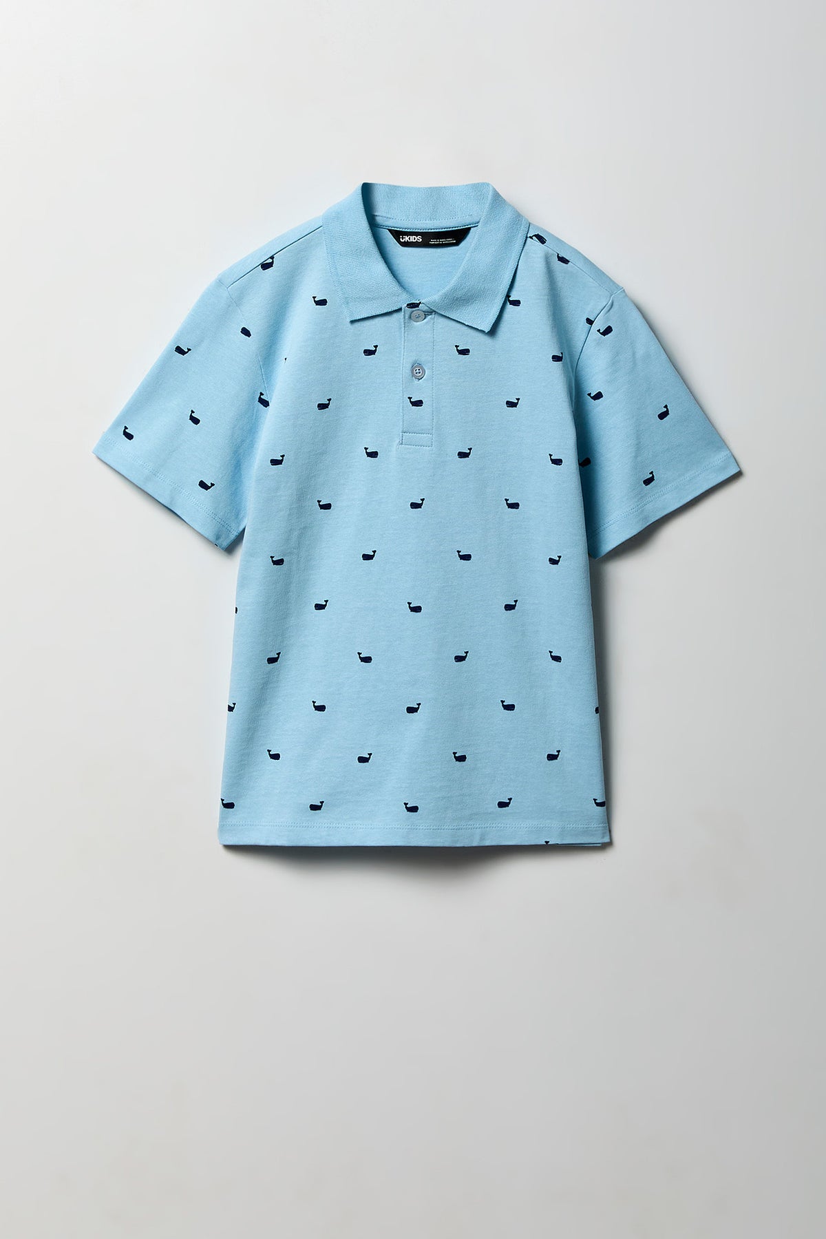Boys Printed Polo - Light Blue
