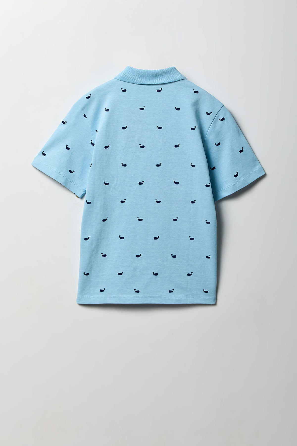 Alt View 2. Boys Printed Polo - Light Blue