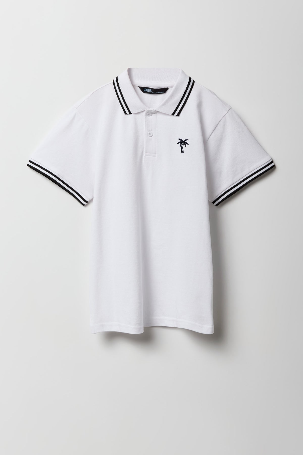 Boys Embroidered Polo - White